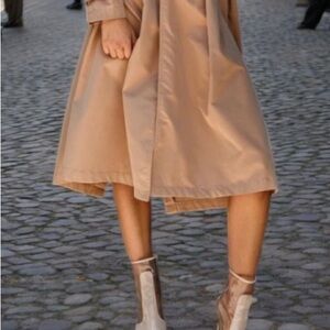 Tan High-Low A-Line Ankle Boots